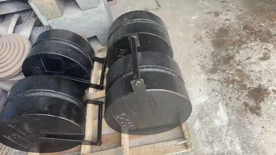 OIML Standart Yüklenebilir 250kg M1 Test Ağırlıkları Yükleyici için dökme demir kalibrasyon ağırlıkları